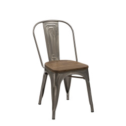 Jethro - Modern Steel & Wood Dining Chair (Set of 2)