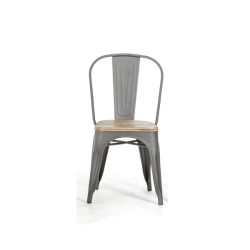 Modrest Jethro Modern Grey Metal and Wood Dining Chair