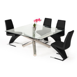 Modrest Quartz Modern Square Glass Dining Table