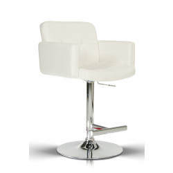 Modrest Lindy Contemporary White Leatherette Bar Stool