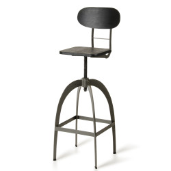 Modrest Elgin Modern Black & Gun Metal Bar Stool