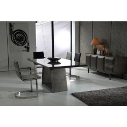 Modrest Jago Contemporary Black Gun Dining Table