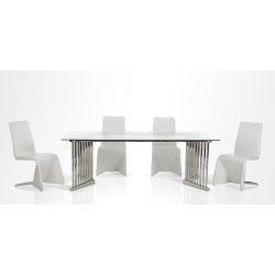 Modrest Chrysler Modern Glass Rectangular Dining Table