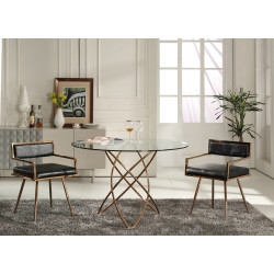Modrest Rosario Modern Round Rosegold Dining Table