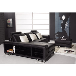 T957 - Modern Black Sectional Sofa