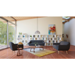 Divani Casa Afton Modern Grey Fabric Sofa Set