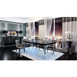 A&X Baccarat Black Crocodile Dining Set