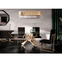 Modrest Legend Modern Glass & Gold Dining Table