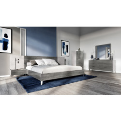 Nova Domus Bronx Italian Modern Faux Concrete & Grey Bedroom Set