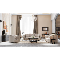 A&X Talin Modern Beige Fabric Sofa set