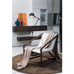 Divani Casa Taranto - Modern Grey Eco-Leather Lounge Chair