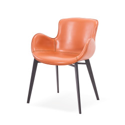 Modrest Tayla - Modern Cognac Eco-Leather Dining Chair