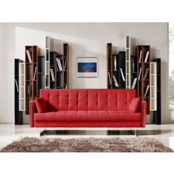 Divani Casa Tejon Modern Red Fabric Sofa Bed