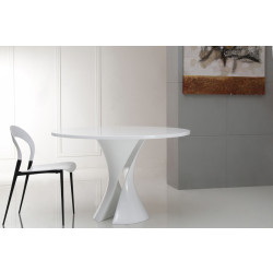 Modrest Curl - Modern White Lacquer Round Dining Table