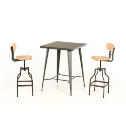 Modrest Thomas Modern Grey Square Bar Table