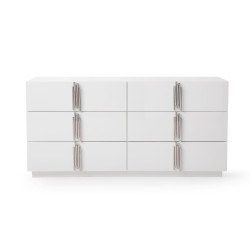 Modrest Token - Modern White & Stainless Steel Dresser