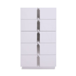 Modrest Token - Modern Glossy White & Stainless Steel Chest
