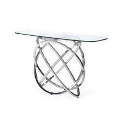 Modrest Tulare - Modern Glass & Stainless Steel Console Table