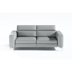 Coronelli Collezioni Turin - Grey Leather 2-Seater 91" Recliner Sofa