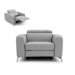 Coronelli Collezioni Turin - Italian Grey Leather Recliner Chair