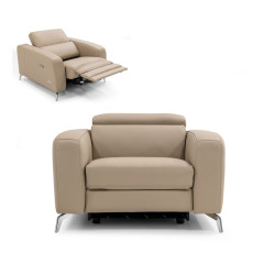 Coronelli Collezioni Turin - Italian Cappuccino Leather Recliner Chair