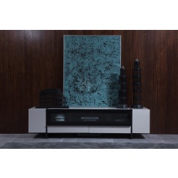Nova Domus Lorena Modern Grey & Gun Metal Black TV Stand