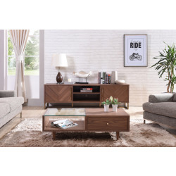 Modrest Chevron Modern Walnut TV Stand