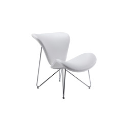 Modrest Decatur Contemporary White Leatherette Accent Chair