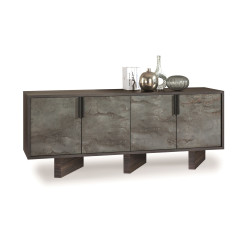 Nova Domus Amsterdam - Modern Grey Volcano & Eucalyptus Oak Buffet