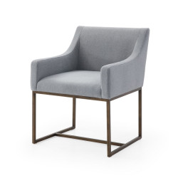 Modrest Elijah - Modern Grey & Copper Antique Brass Dining Chair