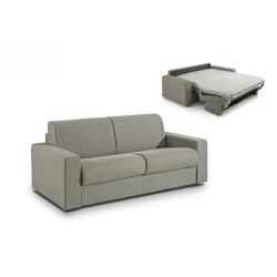 Modrest Made in Italy Urrita - Modern Gray Fabric Sofa Bed w/ Full Size Mattress