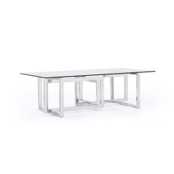 Modrest Valiant Modern Glass & Stainless Steel Coffee Table
