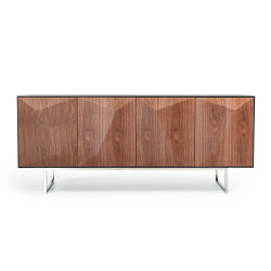 Modrest Vanguard Modern Wenge Buffet w/ Walnut Doors