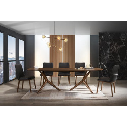 Modrest Utah - Modern Walnut Rectangular Dining Table