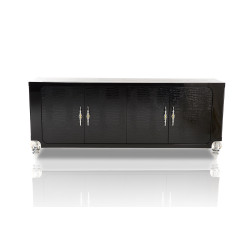 A&X Baccarat - Transitional Black Crocodile Lacquer Buffet