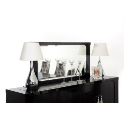 Baccarat - Transitional Black Crocodile Lacquer Mirror