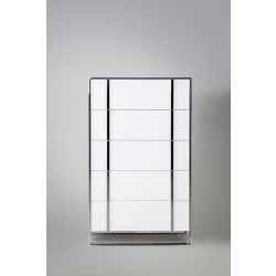 Nova Domus Francois Modern White & Stainless Steel Chest