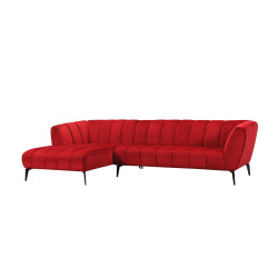 Divani Casa Morton Modern Red Fabric Sectional Sofa