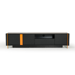 Modrest Vision - Modern Black Oak Floating TV Stand