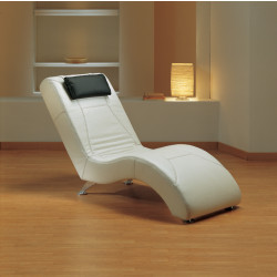 Estro Salotti Viva Modern White Leather Lounge Chaise
