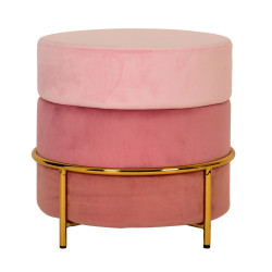 Modrest Wallace - Modern Pink & Gold Fabric Ottoman