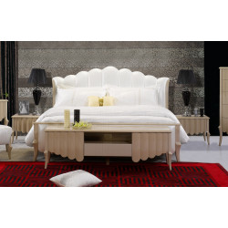 Modrest Waterfall - Elegant Beige Leather Bed