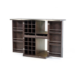Modrest Fountain Modern Brown Oak Wine Cabinet