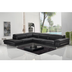 Accenti Italia Westport - Italian Modern Dark Grey Leather Left Facing Sectional Sofa