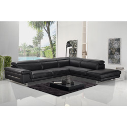 Accenti Italia Westport - Italian Modern Dark Grey Leather Right Facing Sectional Sofa