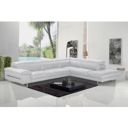 Accenti Italia Westport - Italian Modern White Leather Right Facing Sectional Sofa
