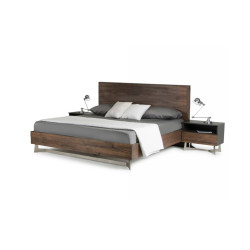 Modrest Wharton Modern Dark Aged Oak Bed