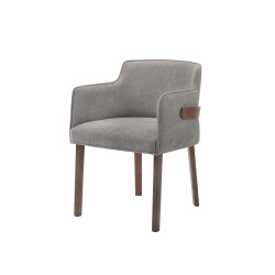 Modrest Jordan Modern Grey & Walnut Dining Chair (Set of 2)