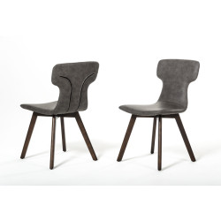 Zach - Modern Dark Grey Eco-Leather Dining Chair (Set of 2)