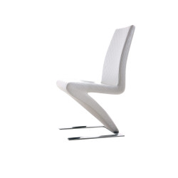 Modrest Y034 - Modern Pattern-Stitched White Leatherette Dining Chair